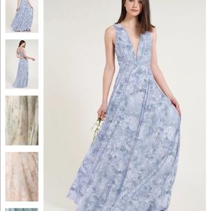 Jenny Yoo Bridesmaid Dress Ryan Print in Whisper Blue, size 4 never worn